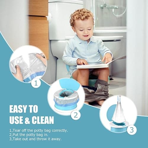 VISATOR Portable Travel Potty Chair Liners Bags Universal with Drawstring, 90 PCS (18 * 20INCH) (White) thumbnail 6