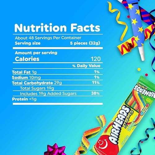 Airheads Xtremes Belts Candy, Chewy Candy Package, Rainbow Berry Fruit Flavor Artificially Flavored, 4.5 Ounces (12-Pack) thumbnail 2