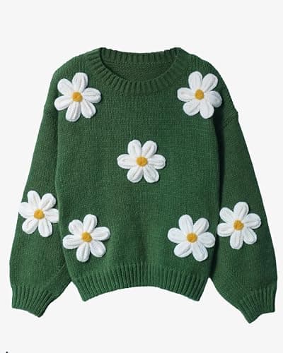 Migratory Bird Guide™ Floral Crewneck Long Sleeve Sweaters for Women 2024 Trendy thumbnail 4