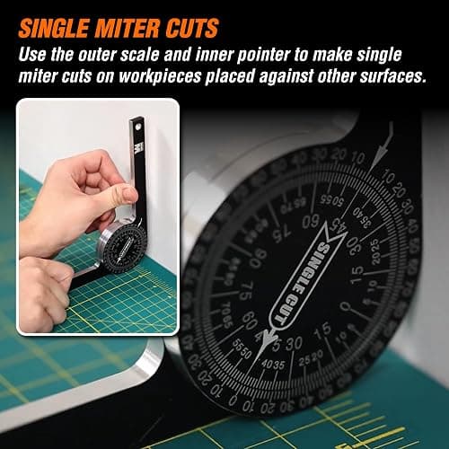 WEN Miter Saw Protractor, 7.25-Inch Aluminum Alloy with Laser-Engraved Scaled (ME175P) thumbnail 2