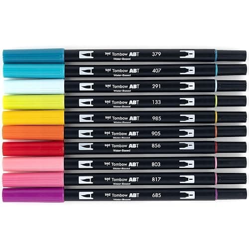 Tombow 56189 Dual Brush Pen Art Markers, Tropical, 10-Pack. Blendable, Brush and Fine Tip Markers thumbnail 2