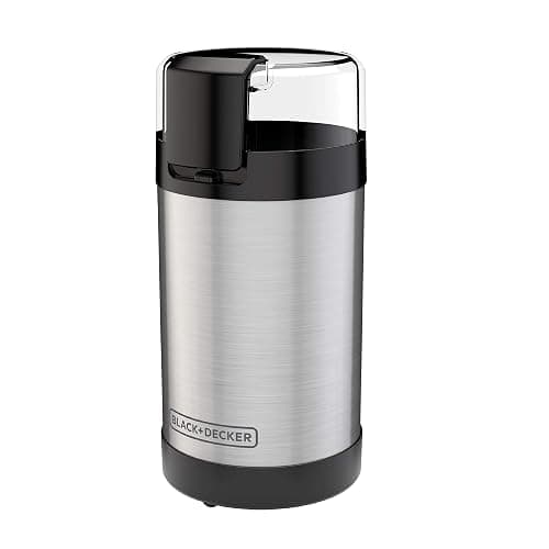 BLACK+DECKER One Touch Coffee Grinder, 2/3 Cup Coffee Bean Capacity, Spice Grinder, One Touch Push-Button Control -150 Watts -Stainless Steel Blades - Image 1