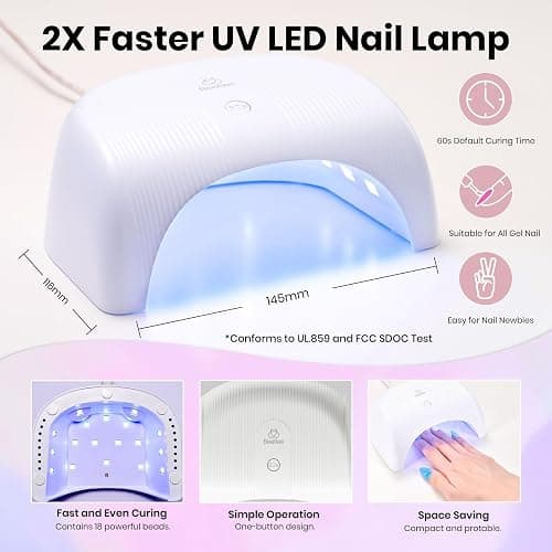 Beetles Gel Nail Polish Kit with U V Light, 55 Colors Gel Polish 81 Pcs Nail Stuff Kit for All Seasons with Base and Matte&Glossy Top Coat Color Enchantment Plus Soak Off Gifts for Women Girls Teen thumbnail 6