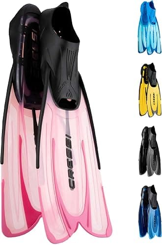 Cressi Adult Snorkeling Fins with Self-Adjustable Comfortable Full Foot Pocket | Perfect for Traveling | Agua: made in Italy - Image 1