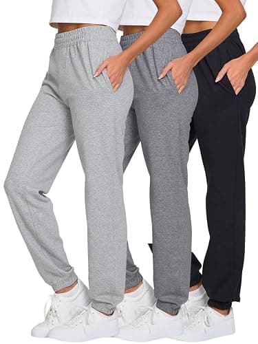 Ultra Performance Womens Sweatpants 3 Pack Cotton Joggers Women's Fleece Sweats Gym & Workout Pants for Women - Image 1
