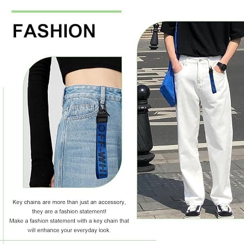 DXNQ Car Keychain, Fabric Keychain Wrist Lanyard, Key Ring for Cars Keys Wallets Jeans Decoration, Car Accessories (Blue) thumbnail 5