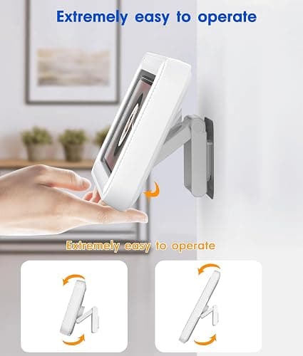 Mistriddle Waterproof Shower Phone Holder with 360° Rotation, Angle Adjustable, Enhanced Sound Quality, Wall Mounted Phone Holder for Bathroom Mirror Bathtub Kitchen, Up to 7 Inch (White) thumbnail 5