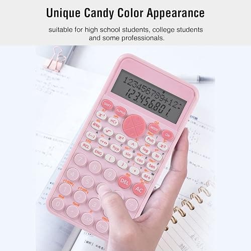 EooCoo 2-Line Standard Scientific Calculator, Portable and Pink School Supplies, Back to School Supplies for Primary Middle High School & College Students thumbnail 8