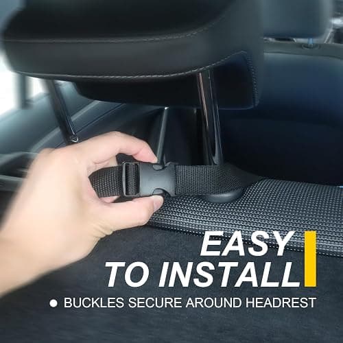 LoyaGour Back Seat Cover for Car Trucks Van SUV,Waterproof Rear Bench Towel Seat Covers for Dogs and Kids,Automotive Backseat Protector (Black) thumbnail 7