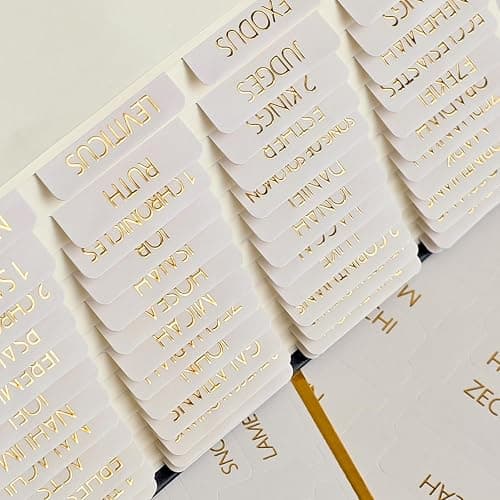 ZIEYOMI- Laminated Bible Tabs for Women and Men, Bible Study Journaling Supplies, Large Print Bible Book Index Tabs for Study Bible, Gold Foil Embossed Lettering Bible Stickers Dividers Tabs - Boho thumbnail 6