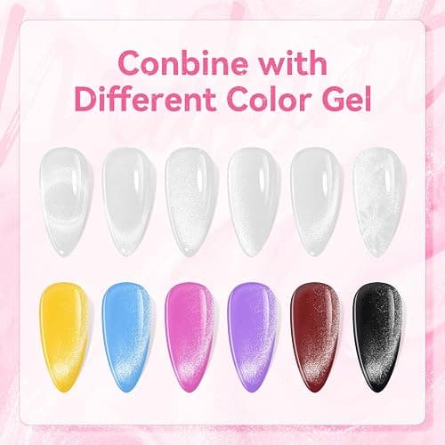 Makartt Universal Silver Cat Eye Gel Polish: Sparkle Glitter Nail Polish Holographic Magnetic Gel with Magnet DIY at Home for Beginner Easy to Use Nail Art Design Manicure 10ml thumbnail 3