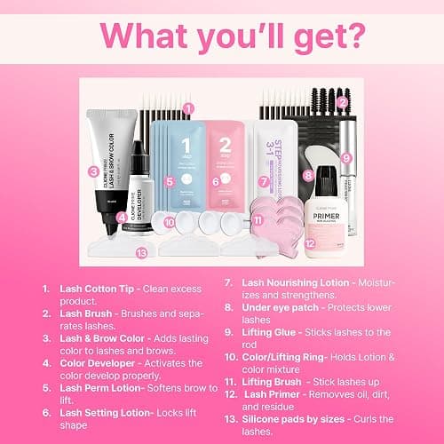 CLIONE PRIME Korean At Home Eye Lash Lift and Tint Kit Professional Brow Lamination and Tint Kit Eye Lash Tint Kit Black Eye Brow Tint Kit thumbnail 5