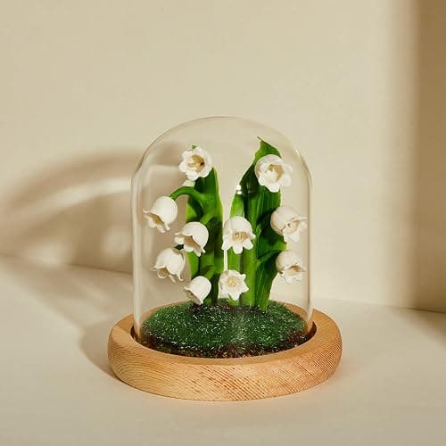 Hortsun Lily of The Valley Flower Gifts for Women Glass Lily of The Valley Flower Decor Lamp for Women Birthday Anniversary Valentine Mother's Day Thanksgiving Christmas thumbnail 5
