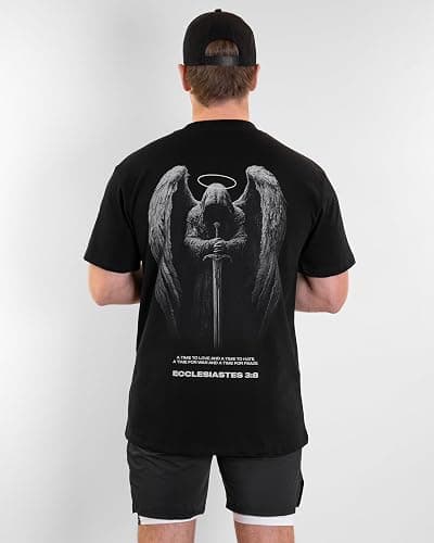 SAVD Christian Oversized T-Shirt for Men – Faith-Based Tee, 100% Cotton, Bible Verse Back Graphic, Bold Christian Design thumbnail 2