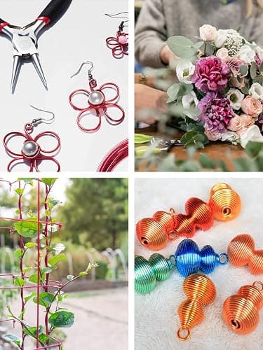 Mandala Crafts 14 Gauge Anodized Aluminum Craft Wire for Jewelry Making - 60 FT Colored Flexible Silver Tone Wire - Bendable for Bonsai Armature Crafting Sculpting thumbnail 4