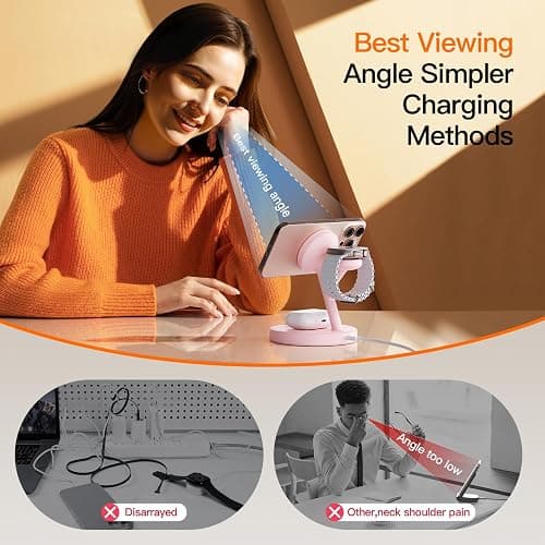 2025 3 in 1 Charging Station for Apple iPhone AirPods Watch with Mag-Safe Charger Wireless Charger Stand for iPhone Air1716 15 14 13 12 Series AirPods iWatch Series - Gifts for Wife & Husband thumbnail 4