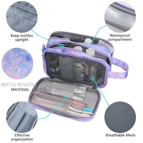 Vipdeal Purple Girls Duffle Bag for Travel, Kids Duffle Bag Large Weekender Overnight Bags with Kids Toiletry Bag Set Shoe Compartment Carry on, Tie Dye thumbnail 5