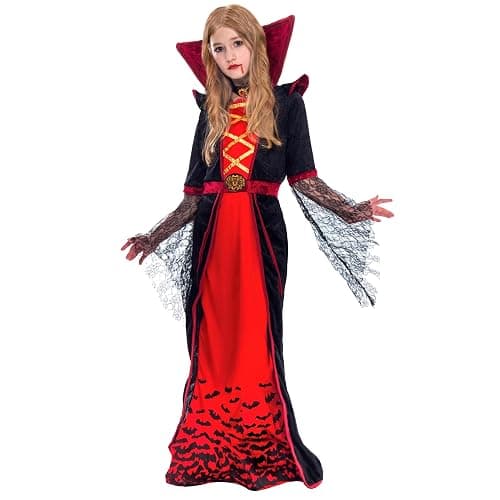 Spooktacular Creations Royal Vampire Costume for Girls, Deluxe Set Halloween Gothic Victorian Vampiress Queen Costume thumbnail 8