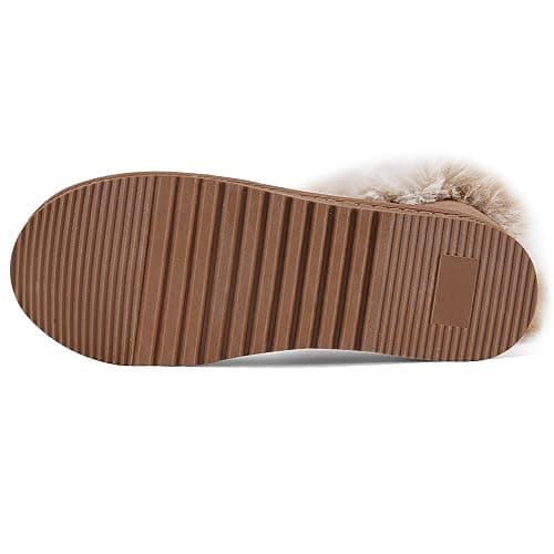 UBXRIN Womens Fuzzy Memory Foam Slippers Boots Cozy Faux Fur House Shoes Indoor Outdoor Rubber Sole Anti-Skid thumbnail 5