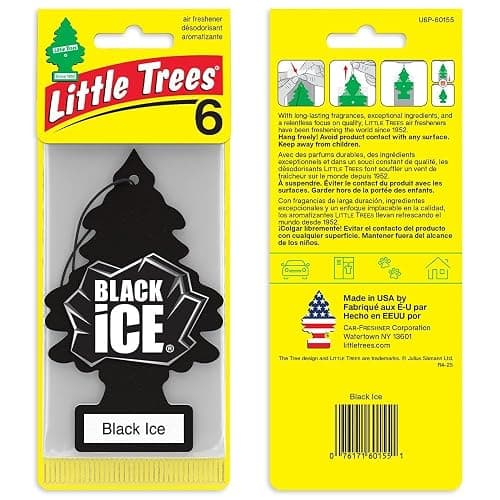LITTLE TREES Car Air Freshener | Hanging Tree Provides Long Lasting Scent for Auto and Home | Black Ice, 24 Air Fresheners thumbnail 3