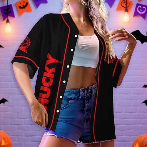 fat mummy Mens Jersey Shirt V Neck Short Sleeve, Graphic Baseball Sports Tee, Casual Streetwear Button Shirt for Summer thumbnail 2