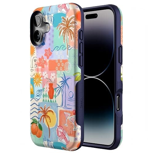 Casely iPhone 16 Case | Tropical Heat | Beachy Collage | Compatible with MagSafe | Bold Protective Design thumbnail 2