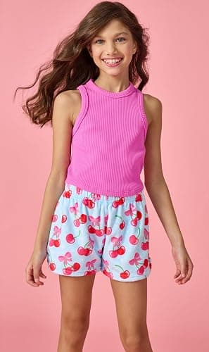 iscream Big Girls Silky Soft Plush Fleece Shorts - Pretty in Print Collection thumbnail 3