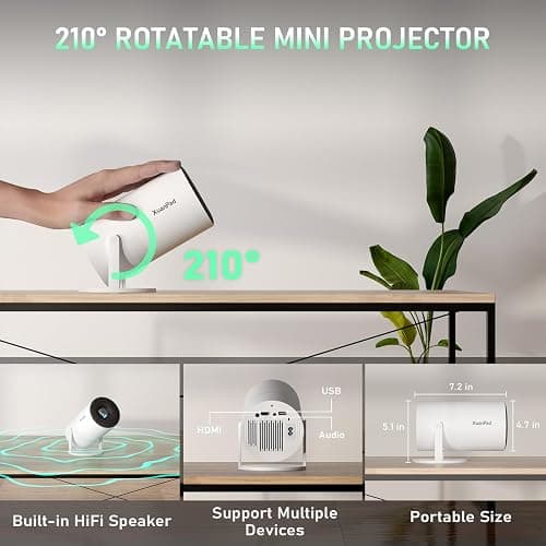 [Netflix Officially & Electric Focus] Projector with WiFi and Bluetooth, XuanPad Full HD 1080P Portable Projector, 210° Rotatable Stand, Auto Keystone, Dust Removal and Heat Dissipation Design - A--Electric Focus Projector thumbnail 8