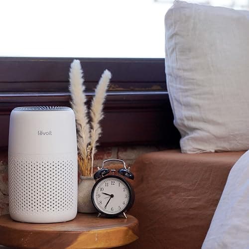 LEVOIT Air Purifiers for Bedroom Home, 3-in-1 Filter Cleaner with Fragrance Sponge for Better Sleep, Filters Smoke, Allergies, Pet Dander, Odor, Dust, Office, Desktop, Portable, Core Mini-P, White - Air Purifier - White thumbnail 9