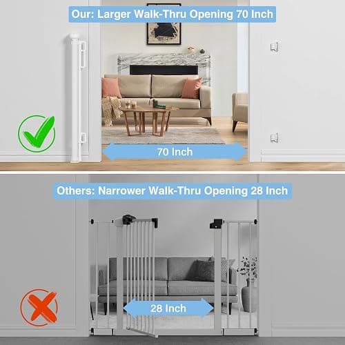 Lauren: PRObebi Retractable Baby & Dog Gate - Extends to 72" Wide, 34" Tall, for Stairs, Doorways, Hallways & Outdoor Use thumbnail 3