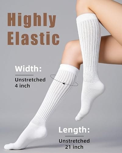 HONGTEYA Slouchy Socks for Women Boot Slouch Scrunch Long Knee High Leg Warmers Soft Cozy Christmas Gift Stocking Stuffers thumbnail 4