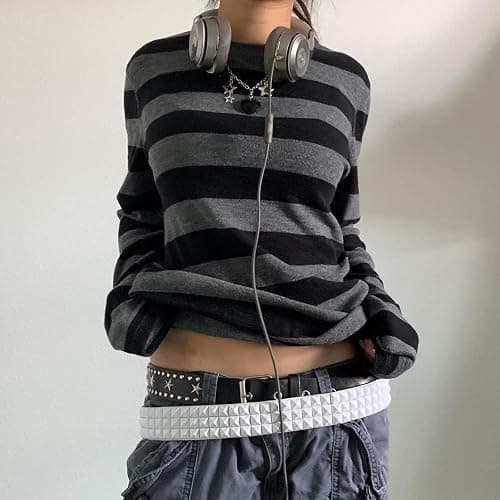 Women Teen Girls Fairy Grunge Clothes Y2k Long Sleeve Baggy Shirt Graphic Baby Tee Fall Vintage Streetwear T-Shirt thumbnail 3
