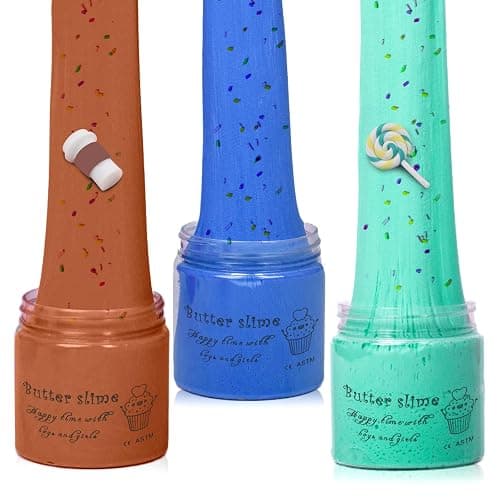 Slime Kit with 3 Pack Butter Slimes,Candy,Blue Scented Slime Kit for Girls and Boys,Super Soft and Non Sticky DIY Surprise Slime thumbnail 5