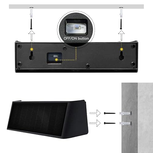 Mrzxy Solar Lights Outdoor Waterproof 3000K Warm Aluminum Up and Down Wall Sconce Dusk to Dawn 2PACK for Outside, Fence, Yard, Sign Christmas Decorative Lighting thumbnail 7