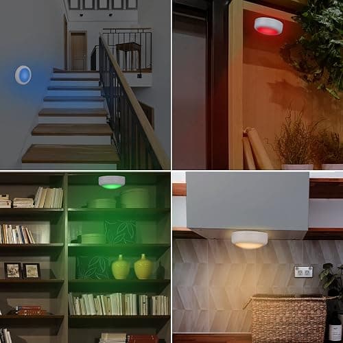Cadrim Puck Lights, 13 Colors Changeable LED Puck Lightings, Battery Powered Dimmable Under Cabinet Lights, Battery Operated Lights with 1 Remote Controls for Kitchen(3 Pack) thumbnail 3