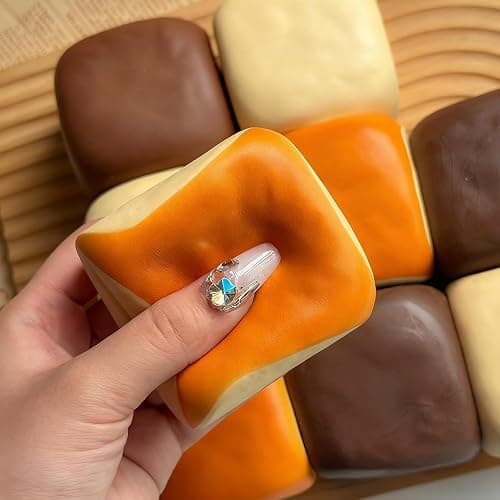 Bread Squeeze Toy, Hawaiian Bread Squeeze Toy Slow Rising Stress Relief Flavored Bread Pinch Sensory Toy Kids Adults Soft Calming Bread Fidget Toy (Pink) thumbnail 7