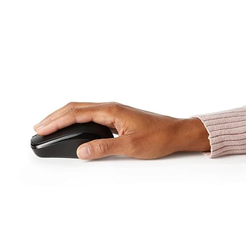 Amazon Basics 2.4 Ghz Wireless Optical Computer Mouse with USB Nano Receiver, Black thumbnail 3