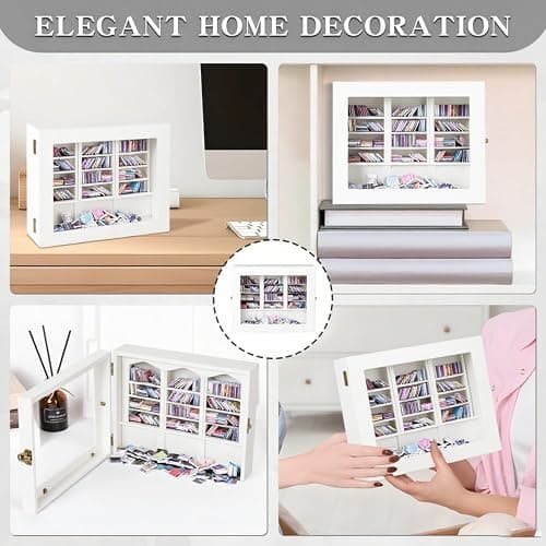 WQLLWFC Anxiety Mini Bookshelf Miniature Library Decor with 300pcs Mini Books，Small Bookshelf Book Organizer for Book Lovers,Relieving Gifts to Get Rid of Your Anxiety (White) thumbnail 7