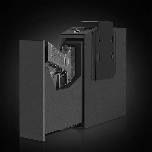 Biometric Slider Handgun Gun Safe for Nightstand, Desk, Bed Side,Truck - Auto Sliding Door Hand Gun Safe for Pistol -with Fingerprint, PIN Code, KEY Access thumbnail 4