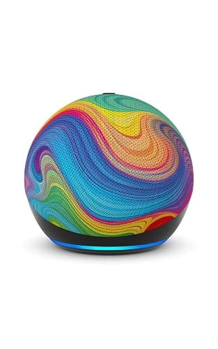Amazon Echo Dot Kids (newest model) - Designed for kids, with Alexa+ Early Access, parental controls, Includes 1 Year of Amazon Kids+, Rainbow Swirl - Image 1