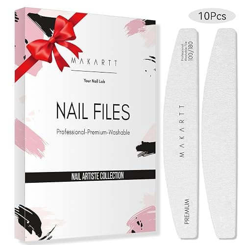 Makartt 100/180 Grit Nail Files, 10PCS Zebra Emery Boards for Nails | Dual-Sided 100 Grit Shapes Acrylic & Gel, 180 Grit Smooths Natural Nails, Pre-Buffed Safe Edge Filers for Home DIY Salon Use thumbnail 9