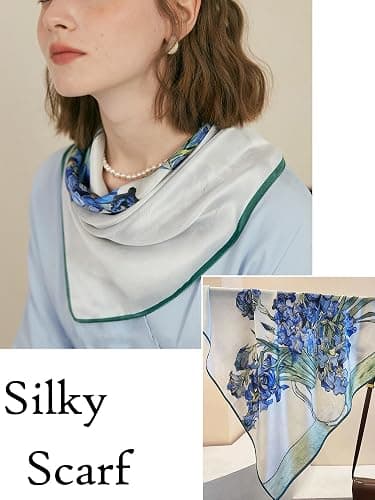 Onllh Silky Scarf for Women Lightweight Satin Bandanas Neck Hair Wrap For Sleeping Head Scarves 27.5" thumbnail 6