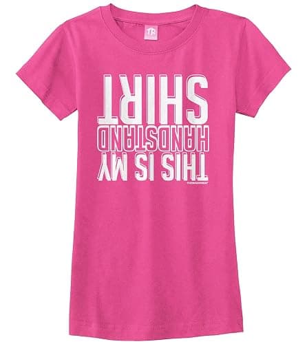 Threadrock Big Girls' This is My Handstand Shirt Fitted T-Shirt - Image 1