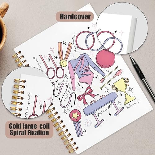 OHDCE Gymnastic Spiral Notebook Journal 5.5x8.3 Inch, Gymnastics Gifts, Gym Girl Gifts Hardcover Journal Notebook for Study Work Office thumbnail 5