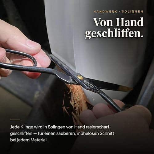 NTS-Solingen Black Edition | Schneiderschere | Stoffschere | Schere aus Karbonstahl | Schwarz Brüniert | Super Scharf | Hergestellt in Solingen | 23 cm = 9,0" thumbnail 5
