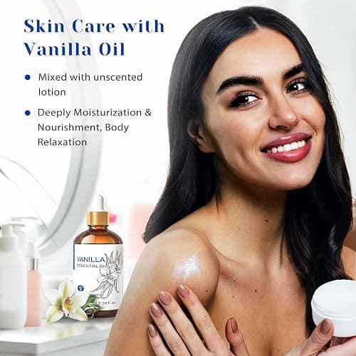 HIQILI Vanilla Essential Oil, Undiluted Natural Strong Fragrance Add in Skin Perfume, Unscented Lotion, Candle Soap Making Scent, Relax at Home with Diffuse Warm Sweet Aroma -100ML thumbnail 3