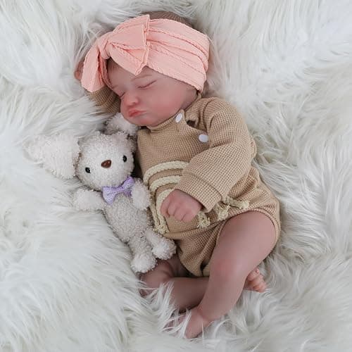 Lifelike Reborn Baby Dolls-20 inch Sleeping Realistic Newborn Baby Dolls, Soft Cloth Body with Feeding Toy for Kids Age 3 + thumbnail 3