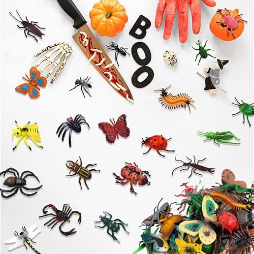 30 Pack Bug Toys Fake Plastic Bugs and Insects for Kids Toddler Halloween Birthday Party Favors Easter Valentine's Day Basket Stuffers Goodie Bag Fillers April Fool's Day Prank Gifts Fake Bugs Toys thumbnail 9
