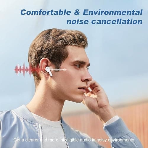 Wireless Earbuds,Wireless Charging Case IPX8 Bluetooth 5.3 with Headphones Touch Control Waterproof Stereo Earphones,Pop-ups Auto Pairing Hi-Fi Stereo Sound Headset for iPhone/Samsung/iOS/Android thumbnail 5