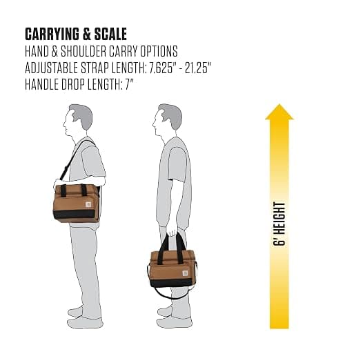 Carhartt Insulated Two Compartment Cooler, Durable Water Repellent Material W/Front Zippered Pocket for Camping, Beach & Travel thumbnail 6